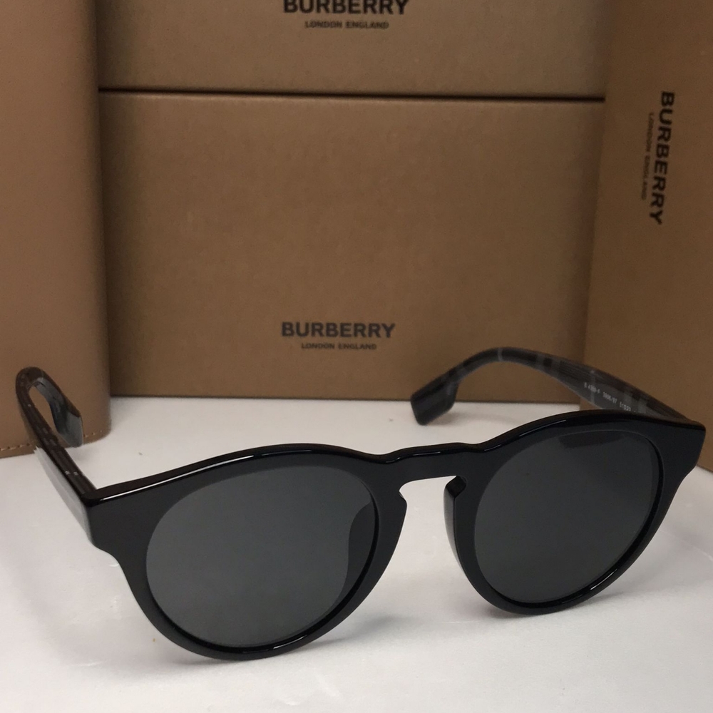 💯 Original  BURBERRY BE4359 REID Black  Round  sunglasses - Picture 4 of 14